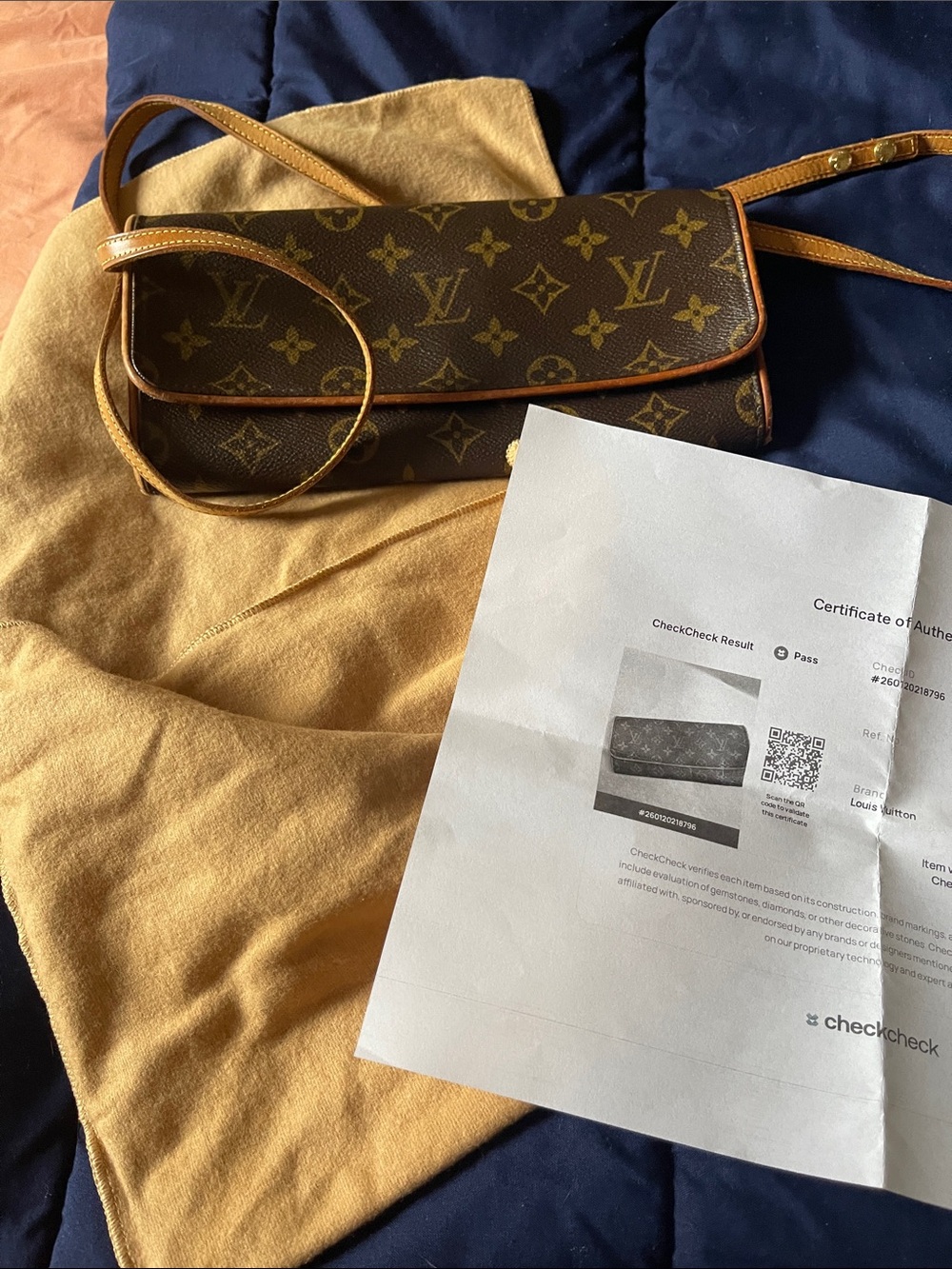 Louis Vuitton Monogram Canvas Brown and Tan Crossbody Clutch